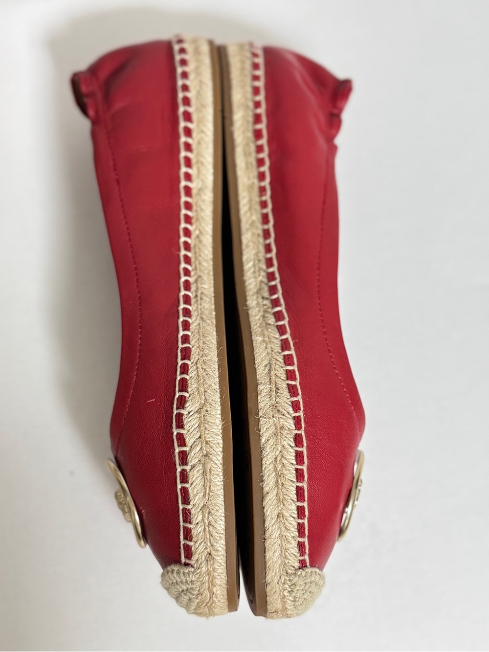 Coach Clara Red Leather Edpadrille Flats - Picture 7 of 9